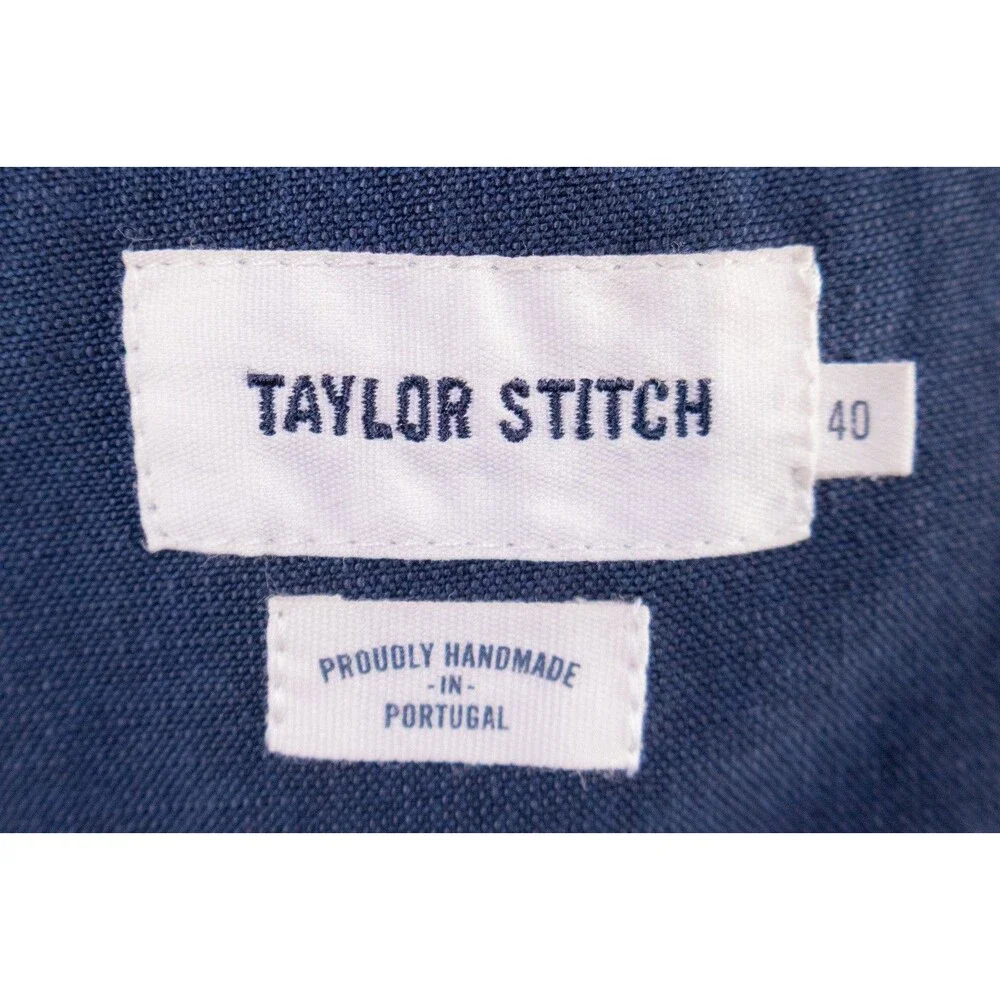 Taylor Stitch 2-Pcs Blue Two Button Cotton Suit Jacket Blazer Sz 40R Pants 36X32